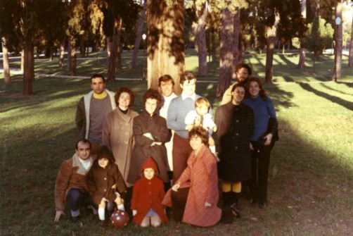 Primo gruppo a Roma, alla Terra Santa nel parco di Villa Borgese, 1971